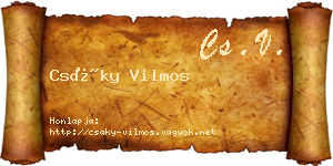 Csáky Vilmos névjegykártya