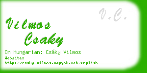 vilmos csaky business card